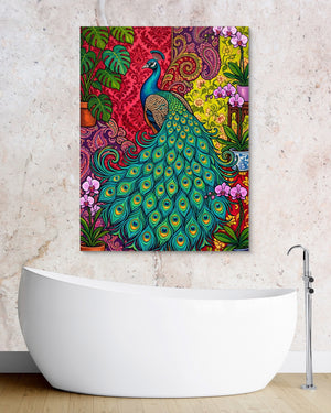 Peacock Unfurled โ peacock unfurled psd granite bathroom 1port flush print