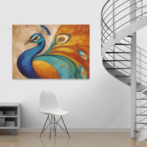 Peacocks Flowing Tapestry - Luxury Wall Art