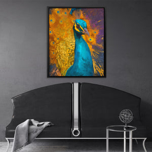 Peacock's Golden Burst - Luxury Wall Art