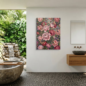 Peonies Golden Bloom โ peonies golden bloom sq outdoor bathroom 1port flush print