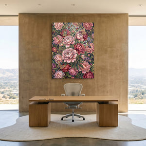 Peonies Golden Bloom โ peonies golden bloom sq minimalist lux office 1port flush print