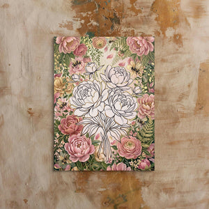Peonies Golden Gathering โ peonies golden gathering sq bed 1 clay beige 1port flush print