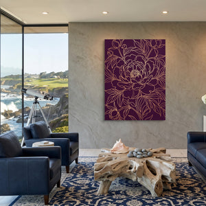 Peony Bloom Gold - Luxury Wall Art