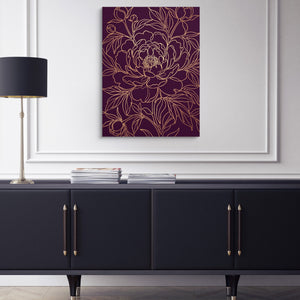 Peony Bloom Gold โ peony bloom gold sq blue cabinet 1port flush print