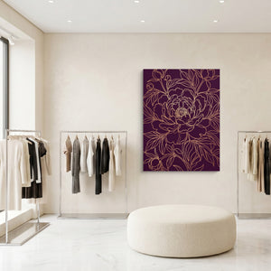 Peony Bloom Gold โ peony bloom gold sq clothing store 1port flush print