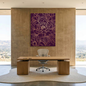 Peony Bloom Gold โ peony bloom gold sq minimalist lux office 1port flush print