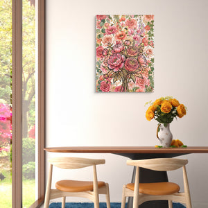 Peony Ranunculus Bouquet โ peony ranunculus bouquet sq floral dining room 1port flush print