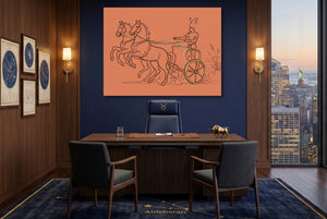 Pharaoh Chariot Gallop โ pharaoh chariot gallop office with city view 1land flush print