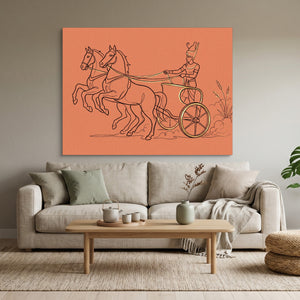 Pharaoh Chariot Gallop โ pharaoh chariot gallop sq calm vibes 1land flush print