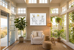 Pharaoh Queen Golden โ pharaoh queen golden living room with plants 1land flush print