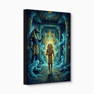 Pharaoh's Glowing Judgment โ pharaoh's glowing judgment angled flush print