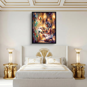 Pharaoh's Wall Script โ pharaoh's wall script sq egyptian isis room 1port framed black