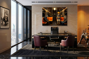 Pharaoh Subway Commute โ pharaoh subway commute office with desk and chairs 2 1land flush print