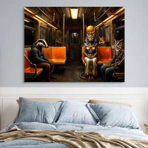 Pharaoh Subway Commute โ pharaoh subway commute sq blue bedroom 1land flush print