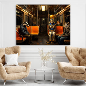 Pharaoh Subway Commute โ pharaoh subway commute sq brown chairs 1land flush print