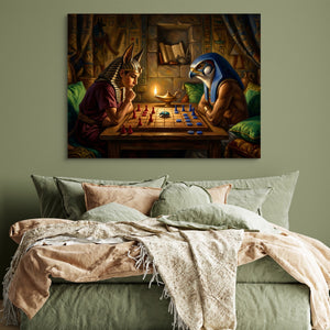 Pharaohs Ancient Game โ pharaohs ancient game sq green bedroom 1land flush print