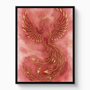 Phoenix Ascendant Burst โ phoenix ascendant burst white studio framed black