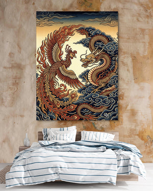 Phoenix Dragon Confront โ phoenix dragon confront psd clay beige bedroom 1port flush print