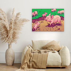 Pigs in the Mud - Luxury Wall Art