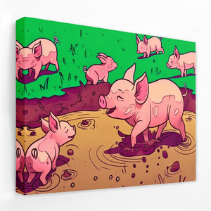Pigs in the Mud - Luxury Wall Art