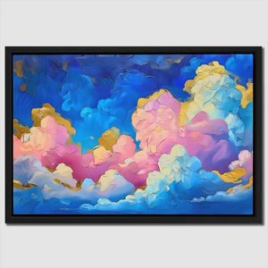 Pink and Blue Clouds - Blue Sky Canvas Print