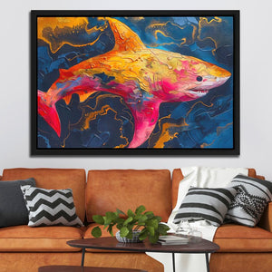 Pink and Gold Shark - Luxury Wall Art