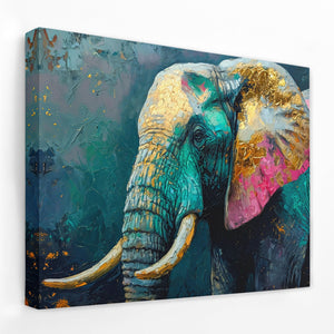 Pink Ears Elephant - Animals Canvas Wall Art