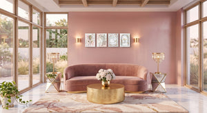 Pink Golden Roses 4-Piece Set - Luxury Wall Art