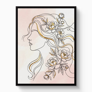 Pink Golden Roses 4-Piece Set - Luxury Wall Art