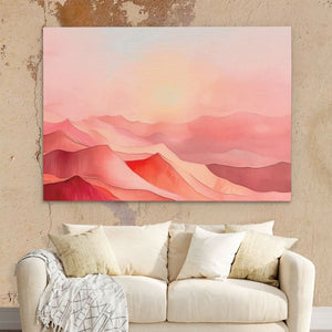Pink Hills - Pastel Wall Art for Bedroom