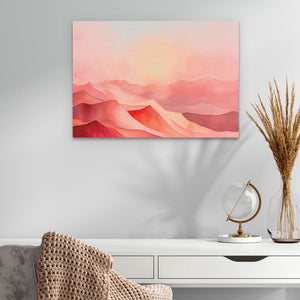 Pink Hills - Pastel Sunset Canvas Print
