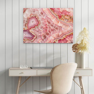 Pink Mineral Mosaic - Large Abstract Canvas Print