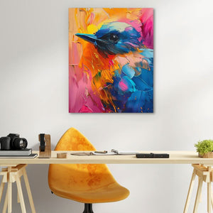 Pink Promise - Abstract Blue Canvas Wall Art