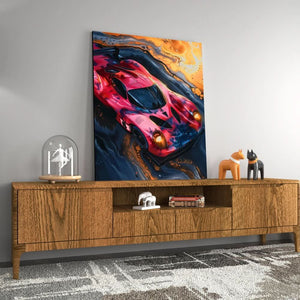 Pink Race Car - Luxury Wall Art