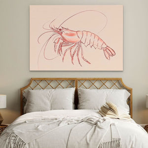 Pink Shrimp - Modern Pink Canvas Wall Art