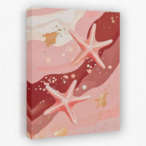 Pink Starfish - Beach Canvas Wall Art