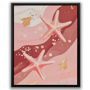 Pink Starfish - Pastel Beach House Canvas Print