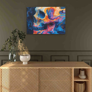 Plasma Skull - Psychedelic Colorful Canvas Wall Art