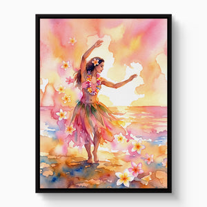 Plumeria Dance โ plumeria dance white studio framed black