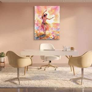 Plumeria Dance โ plumeria dance sq pink office 1port flush print