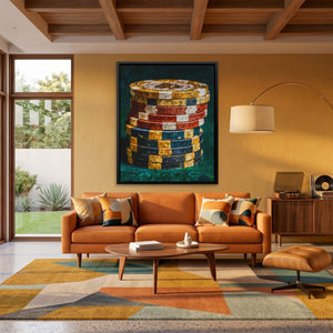 Poker Chips Stacked — Poker Chips Stacked Orange Room Port 273