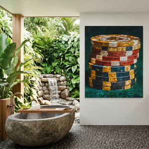 Poker Chips Stacked — Poker Chips Stacked Outdoor Bathroom Port 323