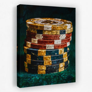 Poker Chips Stacked — Poker Chips Stacked Portrait Side View Mirror 373