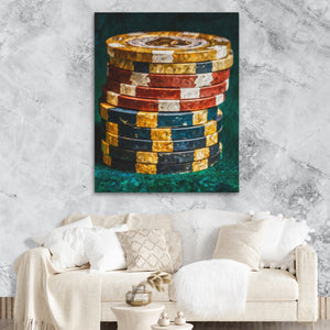 Poker Chips Stacked — Poker Chips Stacked Lux Couch Marble Walls 198