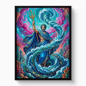 Poseidon's Azure Command โ poseidon's azure command white studio framed black
