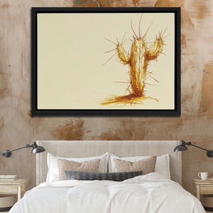 Prickly Cactus - Contemporary Wall Art in Black Frame