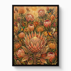 Protea Sunbird Garden โ protea sunbird garden white studio framed black