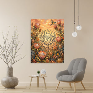 Protea Sunbird Sunrise โ protea sunbird sunrise sq beige wall 1port flush print