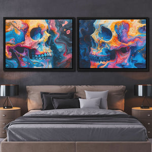 Psychedelic Painted Skulls - Luxury Wall Art