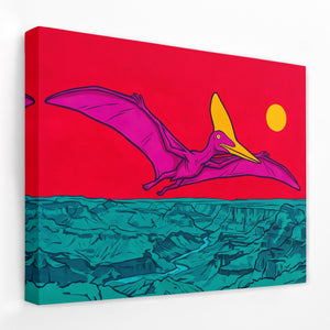 Pterodactyl Crimson Flight โ Pterodactyl Crimson Flight Landscape Side View Mirror Wrap 158